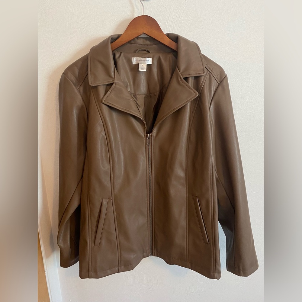 Christopher Banks Faux-Leather Brown Jacket